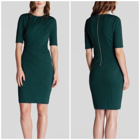 Ted Baker London Corie Seam Detail Dress in Emerald size 4-6
